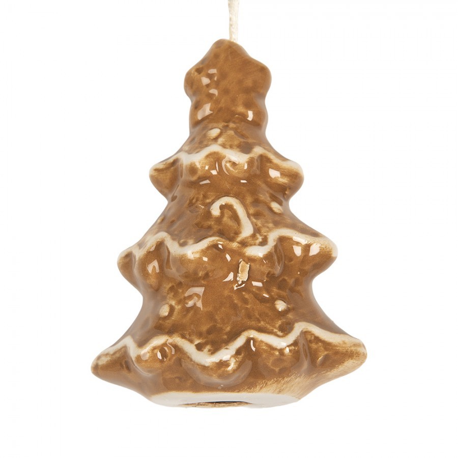 Perníková závěsná ozdoba stromek Gingerbread Cott - 6*5*9 cm Clayre & Eef Perníková závěsná ozdoba stromek Gingerbread Cott - 6*5*9 cm Clayre & Eef