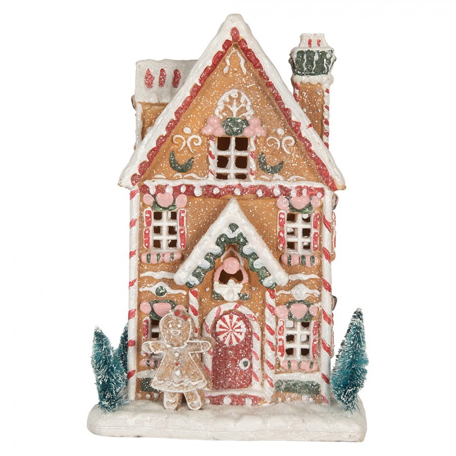 Perníkový LED domek s perníčkem Gingerbread Cotti Candy - 17*12*25 cm Clayre & Eef Perníkový LED domek s perníčkem Gingerbread Cotti Candy - 17*12*25 cm Clayre & Eef