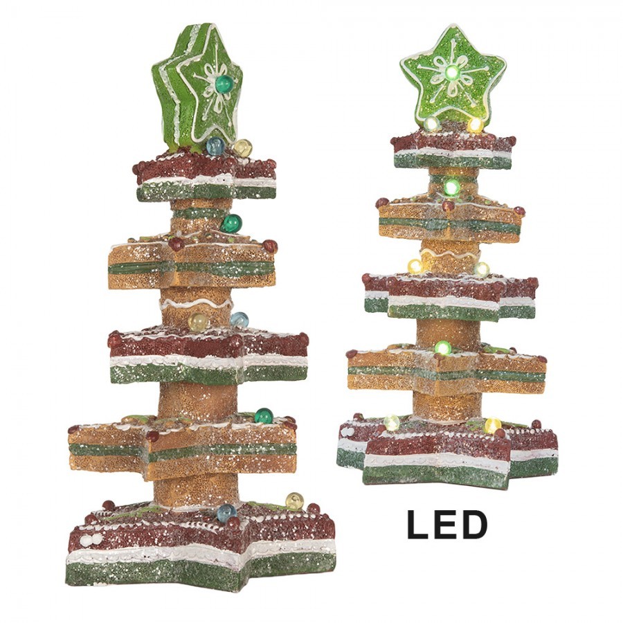 Dekorace svítící stromek z hvězd Gingerbread Tree - 15*15*29 cm / 3*AAA Clayre & Eef Dekorace svítící stromek z hvězd Gingerbread Tree - 15*15*29 cm / 3*AAA Clayre & Eef
