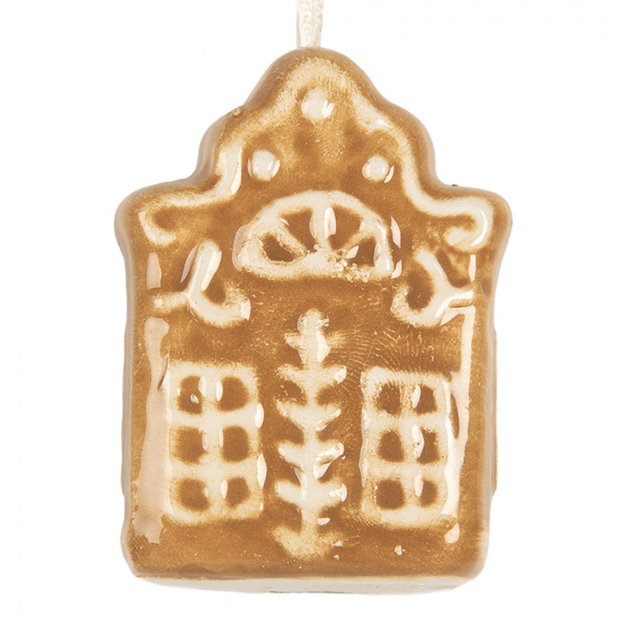 Závěsná ozdoba perníková chaloupka Gingerbread Cott - 4*4*5 cm Clayre & Eef Závěsná ozdoba perníková chaloupka Gingerbread Cott - 4*4*5 cm Clayre & Eef