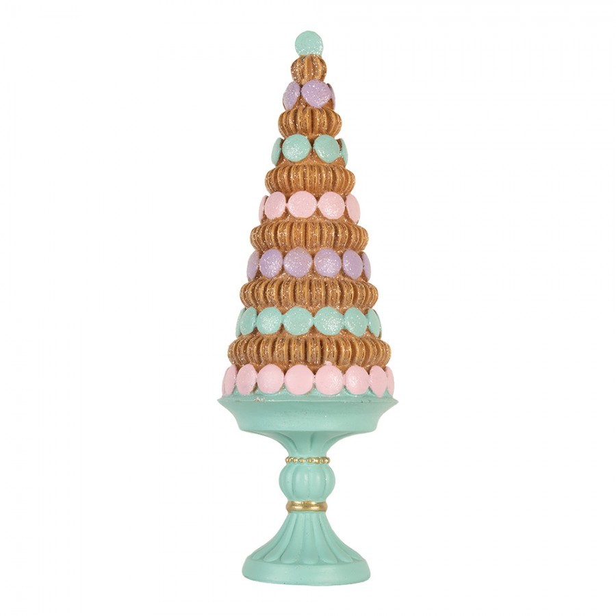 Hnědo-zelená dekorace vánoční stromek Christmas Tree - Ø 13*40 cm