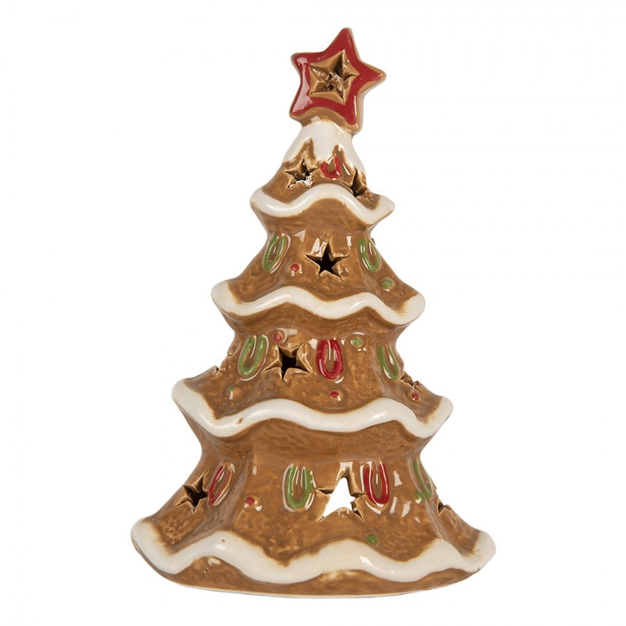 Perníkový stromek na čajovou svíčku Gingerbread Cott - 11*8*17 cm Clayre & Eef Perníkový stromek na čajovou svíčku Gingerbread Cott - 11*8*17 cm Clayre & Eef