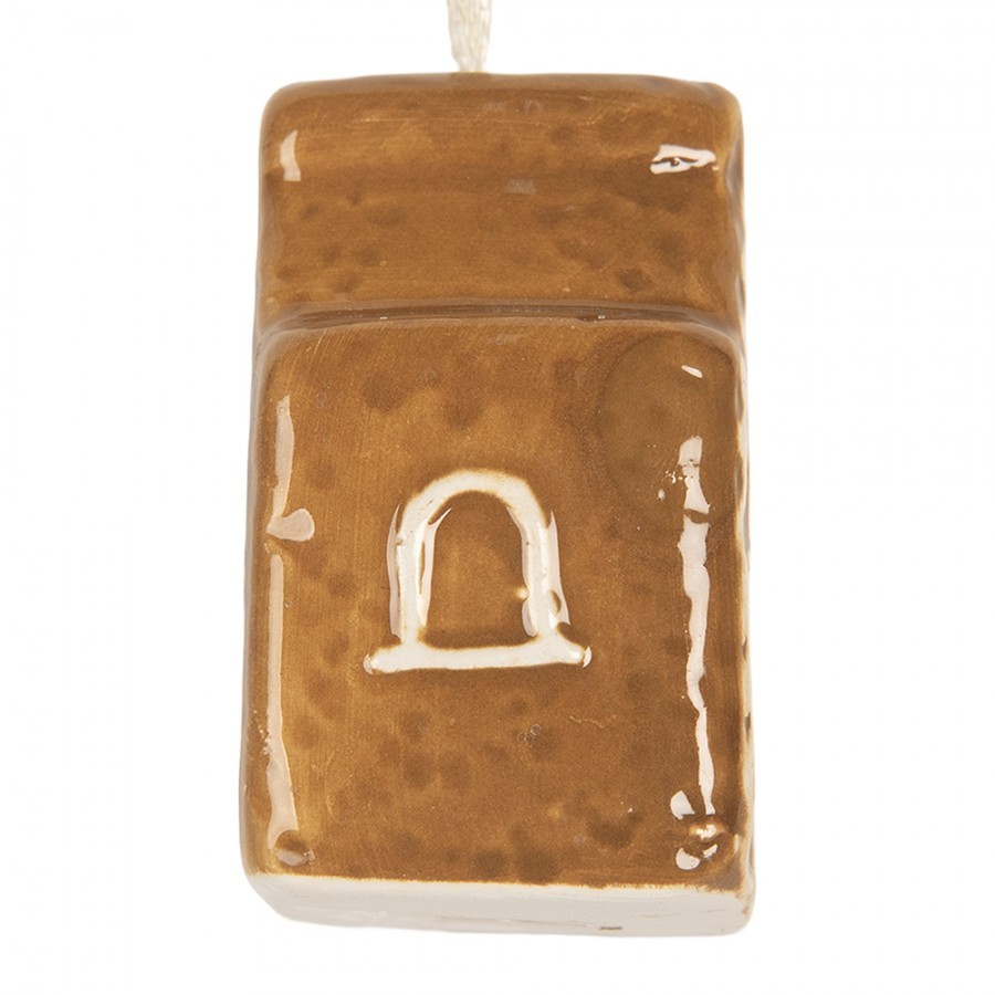 Závěsná ozdoba perníková chaloupka Gingerbread Cott - 4*4*6 cm Clayre & Eef Závěsná ozdoba perníková chaloupka Gingerbread Cott - 4*4*6 cm Clayre & Eef