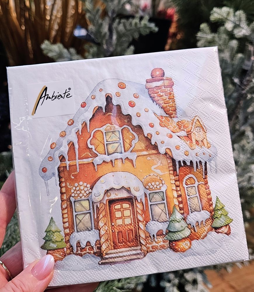 Bílé ubrousky perníková chaloupka Gingerbread House - 33*33 cm (20ks) Ostatní Bílé ubrousky perníková chaloupka Gingerbread House - 33*33 cm (20ks) Ostatní