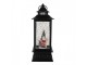 Černá vánoční lucerna sněžítko s LED osvětlením Santa - 10*10*28 cm / 3*AAA Clayre & Eef