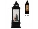 Černá vánoční lucerna sněžítko s LED osvětlením Santa - 10*10*28 cm / 3*AAA Clayre & Eef