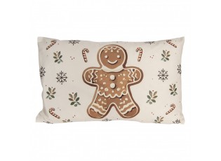 Béžový povlak na polštář s perníčkem Gingerbread Magic - 30*50 cm