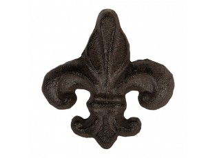 Hnědá antik litinová úchytka Lilie - 7*4*7 cm