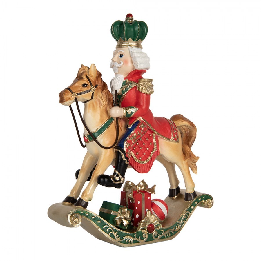 Vánoční dekorace Louskáček Nutcracker na houpacím koni - 24*8*31 cm Clayre & Eef Vánoční dekorace Louskáček Nutcracker na houpacím koni - 24*8*31 cm Clayre & Eef