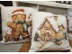 Bílý povlak na polštář s perníkovou chaloupkou - 45*45 cm Clayre & Eef