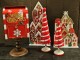 Bílo-červená kovová dekorace vánoční stromek Christmas Tree - Ø 13*49 cm Clayre & Eef