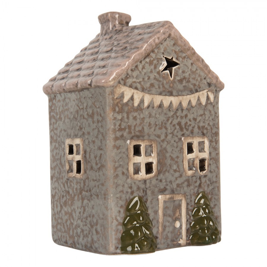 Modrý keramický domek na čajovou svíčku Lamont - 10*8*15 cm Clayre & Eef Modrý keramický domek na čajovou svíčku Lamont - 10*8*15 cm Clayre & Eef