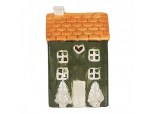 Zelený keramický domek na čajovou svíčku Lamont - 9*8*15 cm