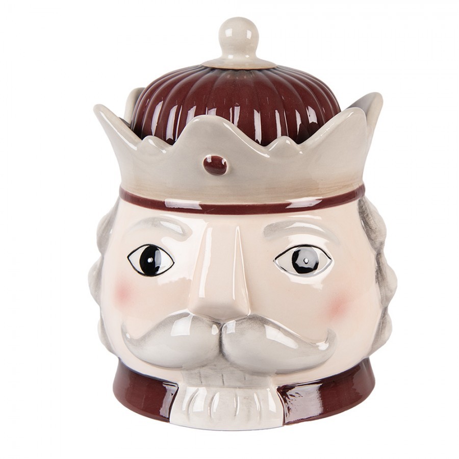 Béžová keramická dóza Louskáček Nutcracker ChrisMs - Ø 16*19 cm Clayre & Eef Béžová keramická dóza Louskáček Nutcracker ChrisMs - Ø 16*19 cm Clayre & Eef