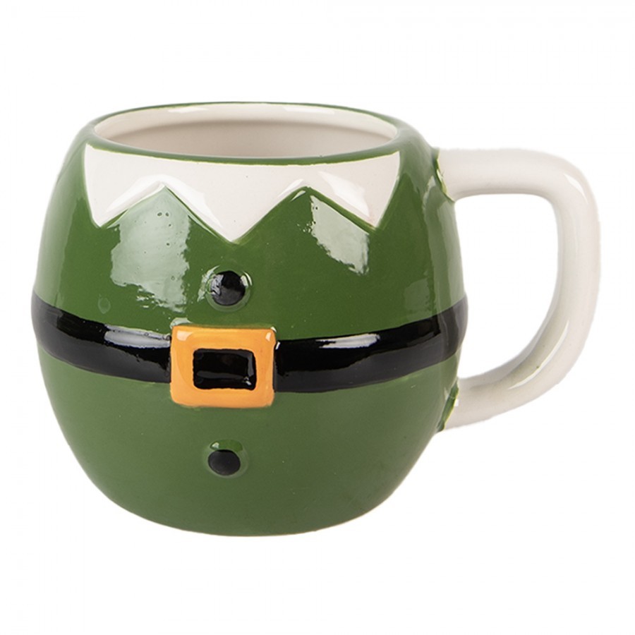 Zelený keramický hrnek Santa Claus - 14*11*9 cm / 450 ml Clayre & Eef Zelený keramický hrnek Santa Claus - 14*11*9 cm / 450 ml Clayre & Eef