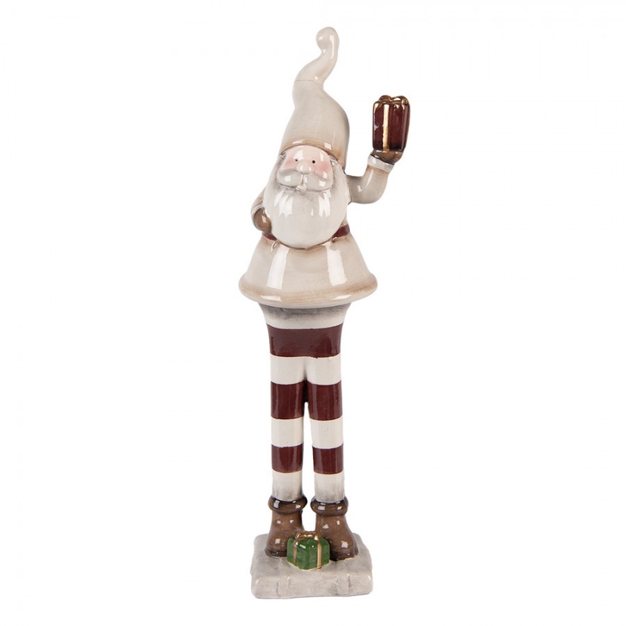 Béžová keramická dekorace Santa Claus ChrisMs - 9*8*30 cm Clayre & Eef Béžová keramická dekorace Santa Claus ChrisMs - 9*8*30 cm Clayre & Eef
