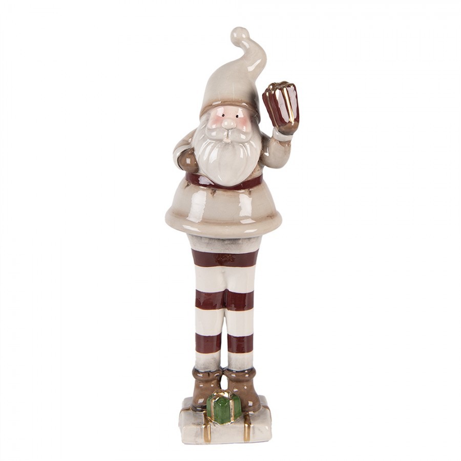 Béžová keramická dekorace Santa Claus ChrisMs - 8*7*23 cm Clayre & Eef Béžová keramická dekorace Santa Claus ChrisMs - 8*7*23 cm Clayre & Eef