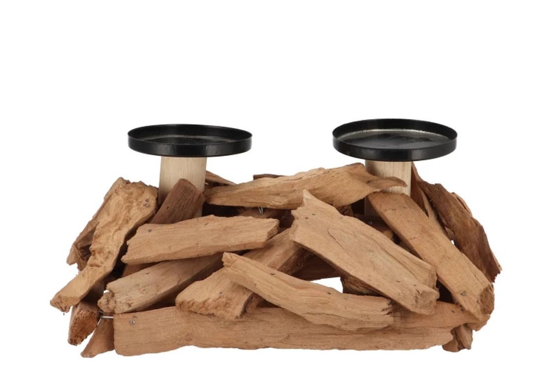 Dřevěný antik svícen na 2 válcové svíčky Driftwood - 30*17*15 cm daan kromhout Dřevěný antik svícen na 2 válcové svíčky Driftwood - 30*17*15 cm daan kromhout