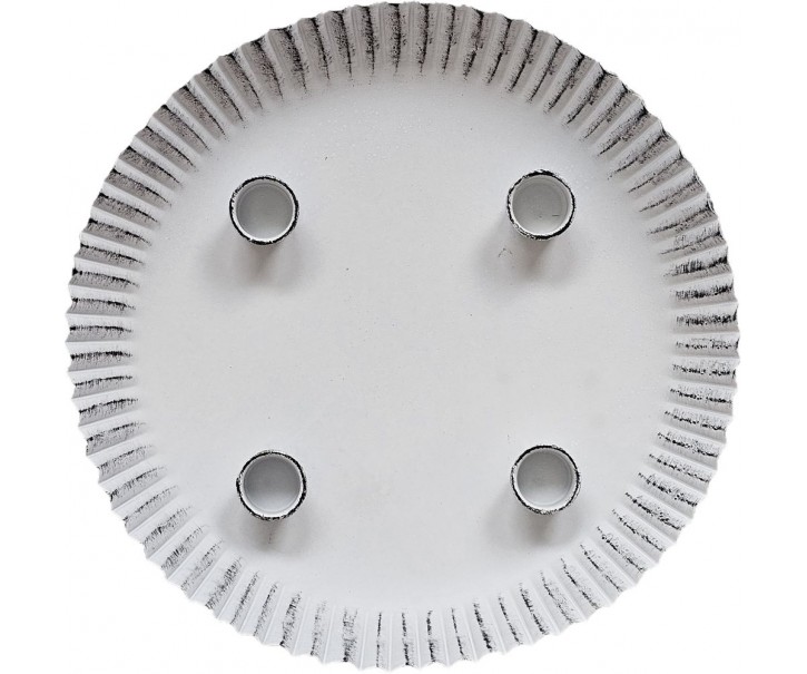 Bílý antik kovový svícen na 4 úzké svíčky Willio - Ø 25*4cm Ostatn&iacute;