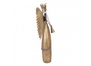 Zlatá antik kovová dekorace anděl Christmas Angel - 20*16*52 cm