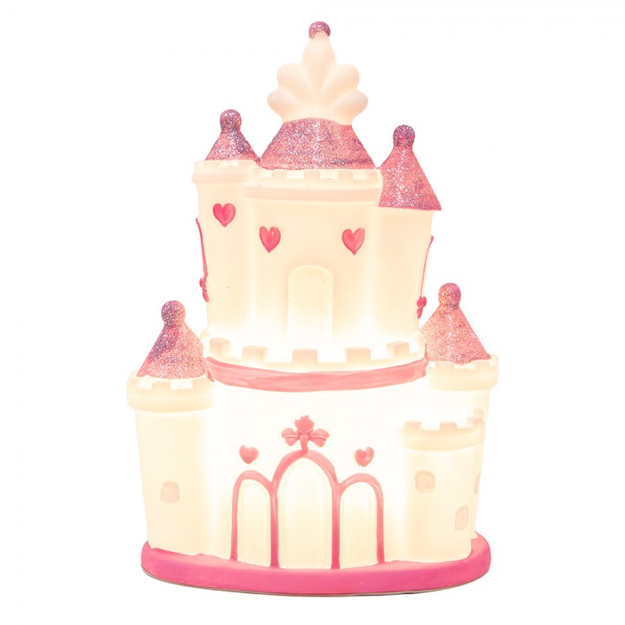 Dětská stolní LED lampička růžový zámek Castle - 16*11*24 cm Clayre & Eef Dětská stolní LED lampička růžový zámek Castle - 16*11*24 cm Clayre & Eef