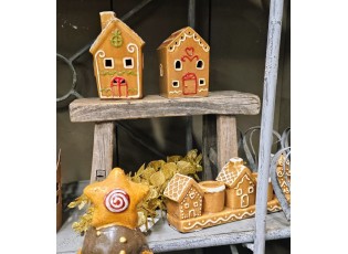 Keramický svícen perníkové chaloupky Gingerbread Cott - 21*4*8 cm