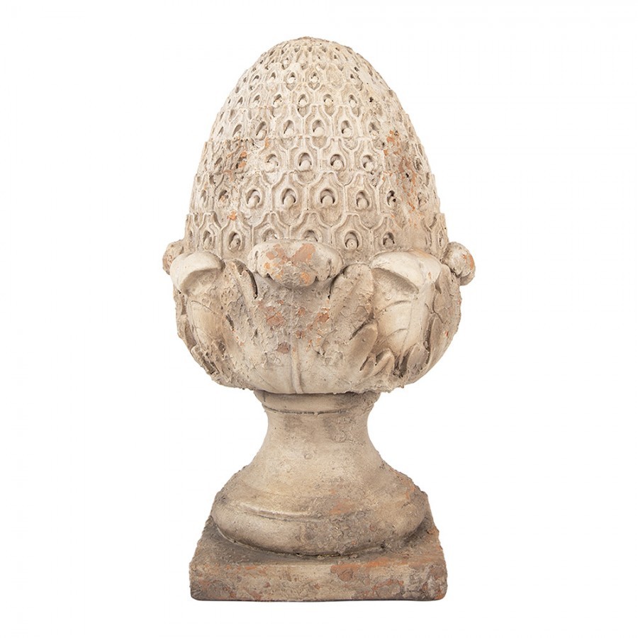 Béžová antik dekorace šiška na podstavci - 27*27*45 cm Clayre & Eef Béžová antik dekorace šiška na podstavci - 27*27*45 cm Clayre & Eef