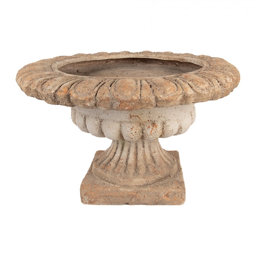 Béžovo-hnědý antik květináč v barokním stylu Baroque - Ø 92*35 cm Clayre & Eef Béžovo-hnědý antik květináč v barokním stylu Baroque - Ø 92*35 cm Clayre & Eef