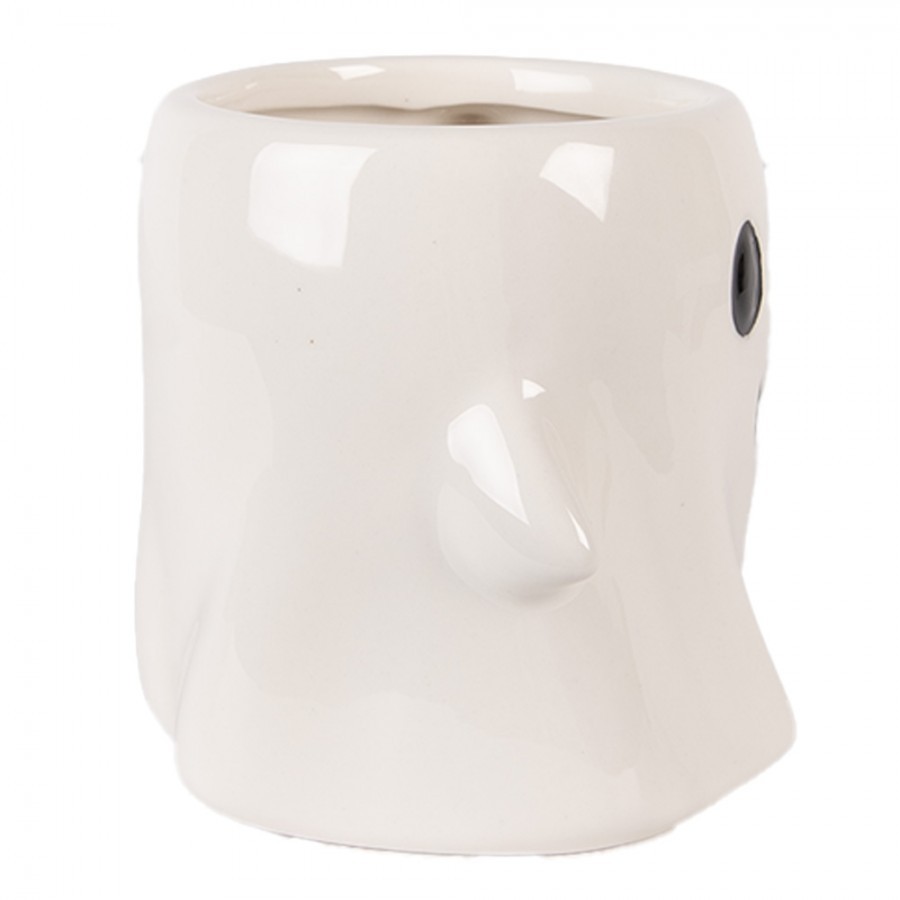 Bílý keramický hrneček Ghost - 14*9*10 cm / 350 ml Clayre & Eef Bílý keramický hrneček Ghost - 14*9*10 cm / 350 ml Clayre & Eef