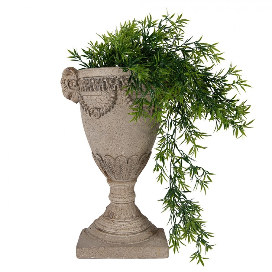 Šedý antik nástěnný květináč v barokním stylu Baroque - 29*11*44 cm Clayre & Eef Šedý antik nástěnný květináč v barokním stylu Baroque - 29*11*44 cm Clayre & Eef