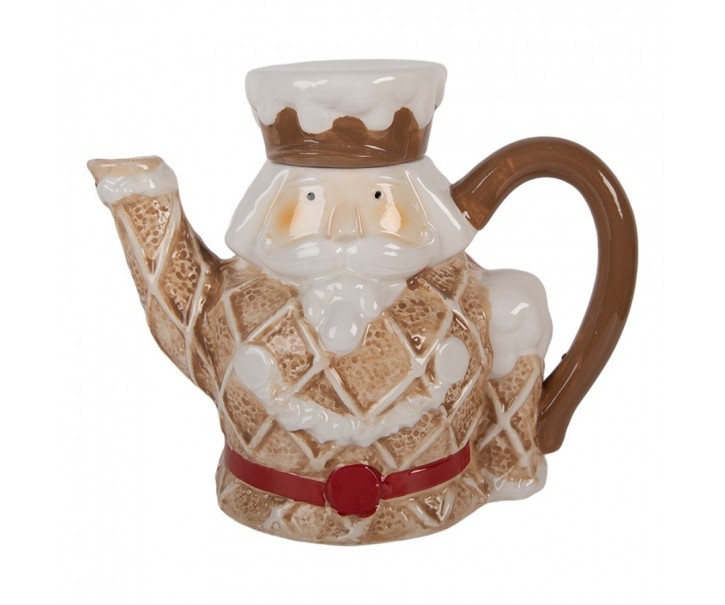 Hnědá keramická konvička Louskáček Nutcracker - 22*12*18 cm / 900 ml Clayre & Eef