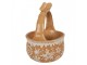 Hnědá keramická miska košík s vločkami Gingerbread - Ø15*21 cm Clayre & Eef