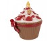 Hnědá keramická dóza s mašlí Cupcake - 18*16*20 cm Clayre & Eef