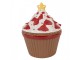 Hnědá keramická dóza s mašlí Cupcake - 18*16*20 cm Clayre & Eef
