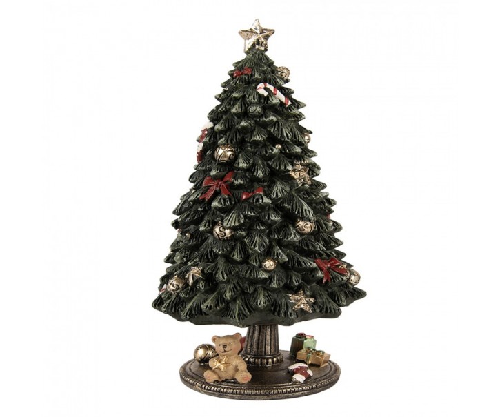Hrací vánoční stromek s medvídkem a dárky - Ø 13*23 cm Clayre & Eef