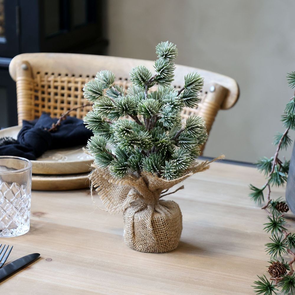 Zelený ojíněný vánoční cedrový stromek v jutě Fleur Cedar Tree - 30 cm Chic Antique Zelený ojíněný vánoční cedrový stromek v jutě Fleur Cedar Tree - 30 cm Chic Antique