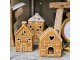 Hnědá perníková LED chaloupka Gingerbread Cott - 8*6*10 cm Clayre & Eef