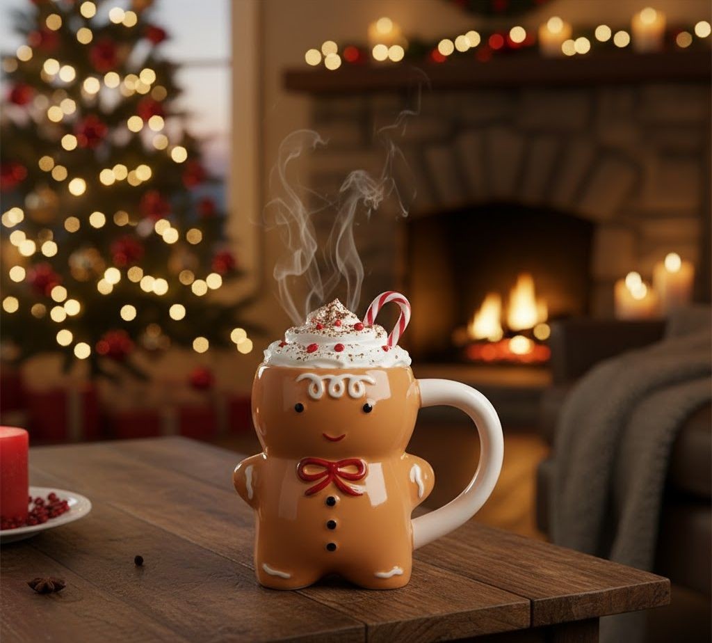 Hnědý keramický hrnek Perníček Gingerbread - 14*8*11 cm / 300 ml Clayre & Eef Hnědý keramický hrnek Perníček Gingerbread - 14*8*11 cm / 300 ml Clayre & Eef
