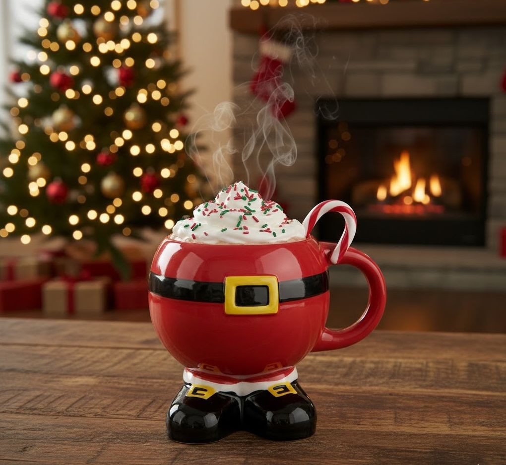 Červený keramický hrnek Santa Claus - 14*11*11 cm / 400 ml Clayre & Eef Červený keramický hrnek Santa Claus - 14*11*11 cm / 400 ml Clayre & Eef
