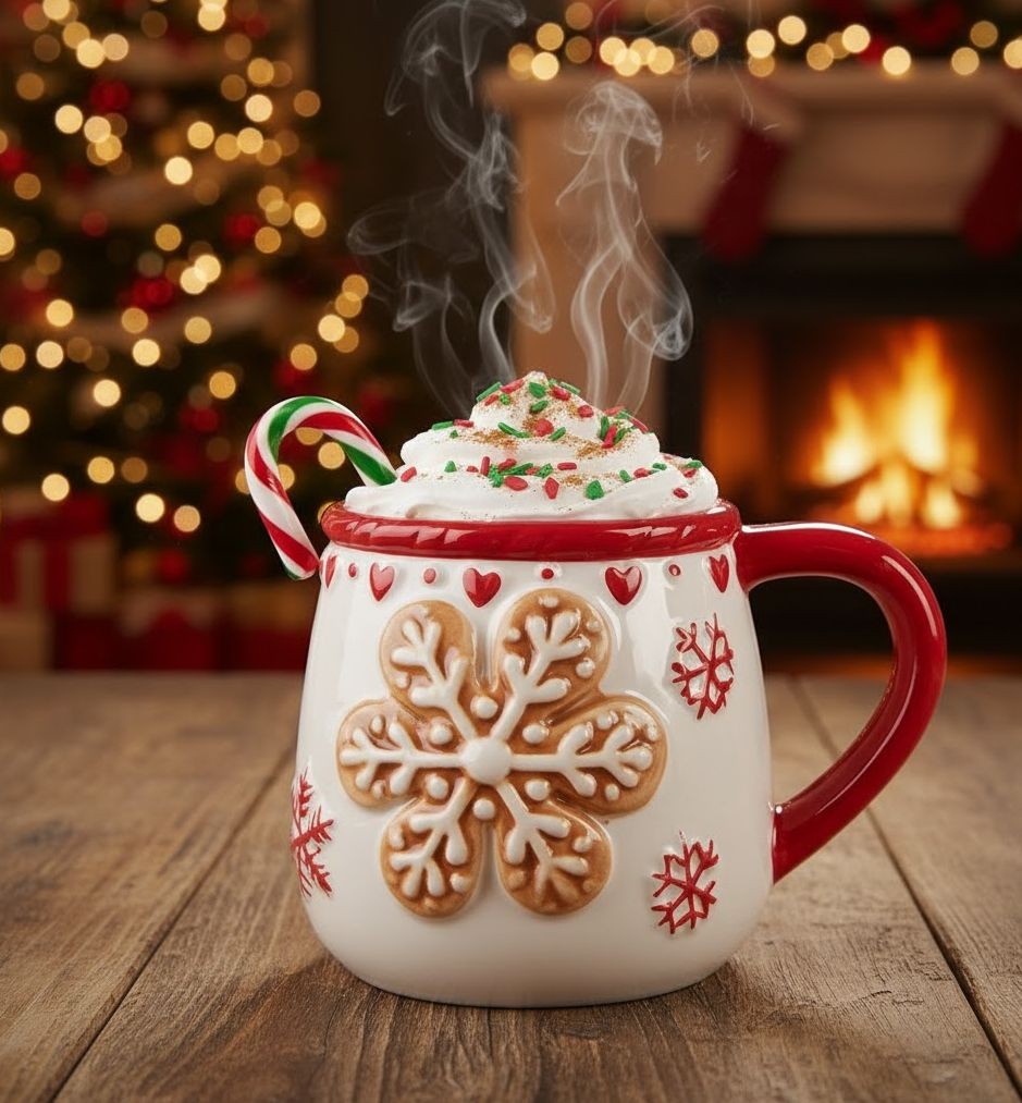 Bílý vánoční keramický hrnek vločka Snowflakes - 13*10*10 cm / 375 ml Clayre & Eef Bílý vánoční keramický hrnek vločka Snowflakes - 13*10*10 cm / 375 ml Clayre & Eef