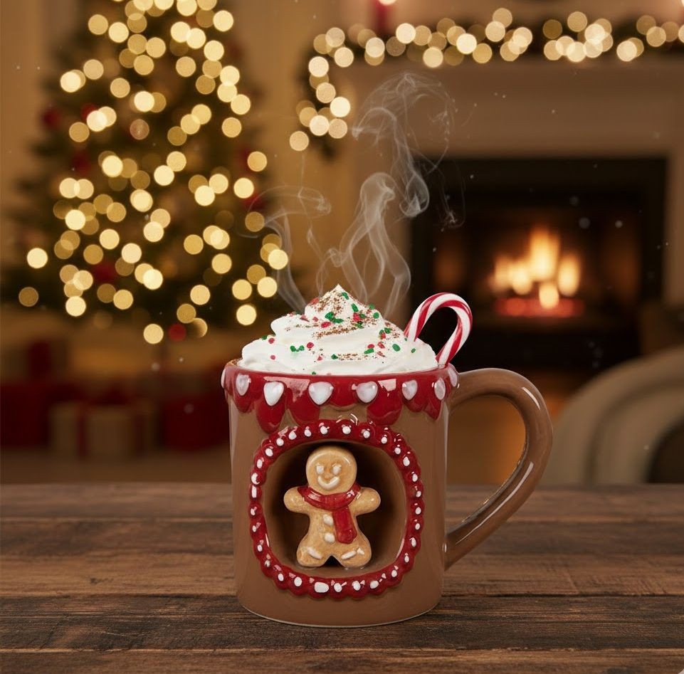 Hnědý hrnek perníček Gingerbread Man - 14*10*10 cm / 375 ml Clayre & Eef Hnědý hrnek perníček Gingerbread Man - 14*10*10 cm / 375 ml Clayre & Eef