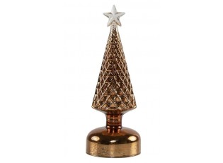 Bronzový svítící skleněný vánoční stromek Led L - Ø 8*30 cm