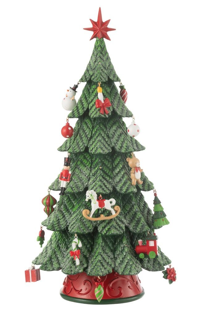 Červeno-zelený strom s ozdobami a Led světýlky Xmas Tree - Ø 25*52 cm J-Line by Jolipa Červeno-zelený strom s ozdobami a Led světýlky Xmas Tree - Ø 25*52 cm J-Line by Jolipa
