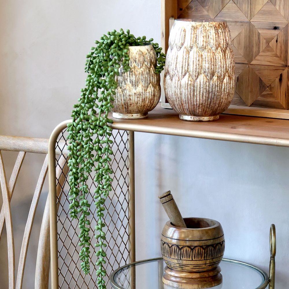 Dekorace zelená závěsná umělá rostlina - 75cm Chic Antique Dekorace zelená závěsná umělá rostlina - 75cm Chic Antique