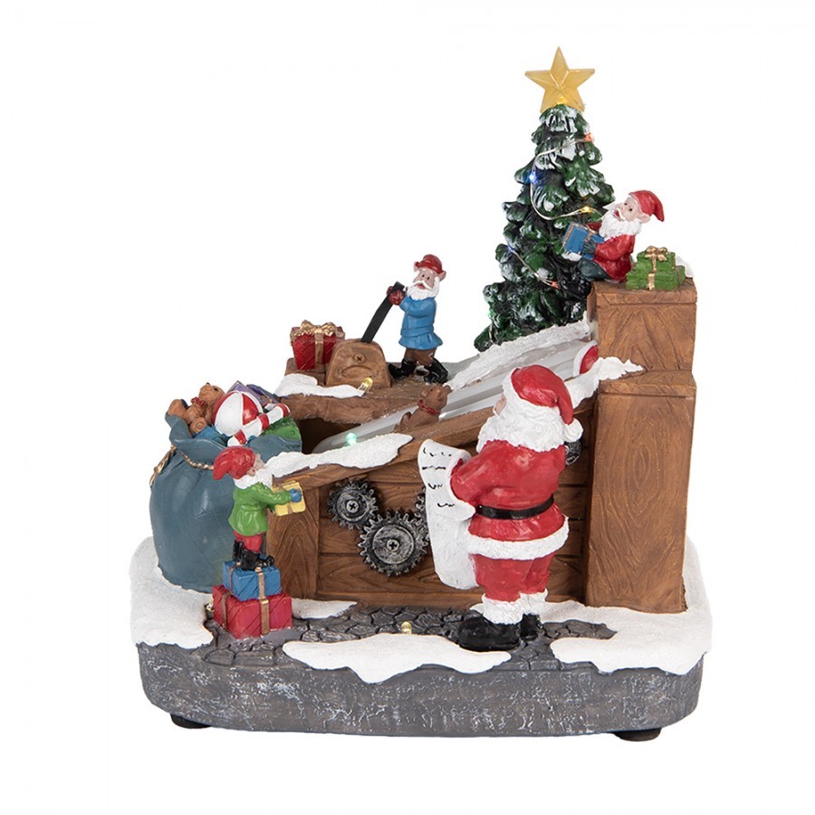 Hrací vánoční dekorace s LED světýlky Santa Claus - 20*16*20 cm / 3xAA Clayre & Eef Hrací vánoční dekorace s LED světýlky Santa Claus - 20*16*20 cm / 3xAA Clayre & Eef