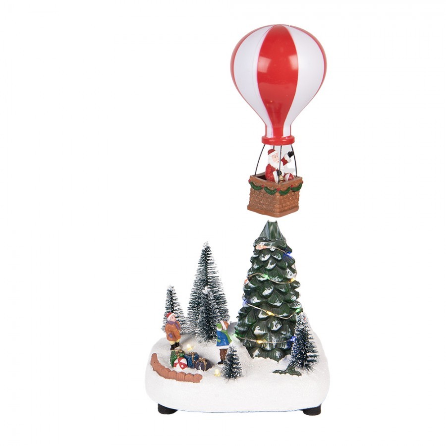 Hrací vánoční dekorace s LED světýlky Santa Claus - 17*13*15/18cm / 3xAA Clayre & Eef Hrací vánoční dekorace s LED světýlky Santa Claus - 17*13*15/18cm / 3xAA Clayre & Eef