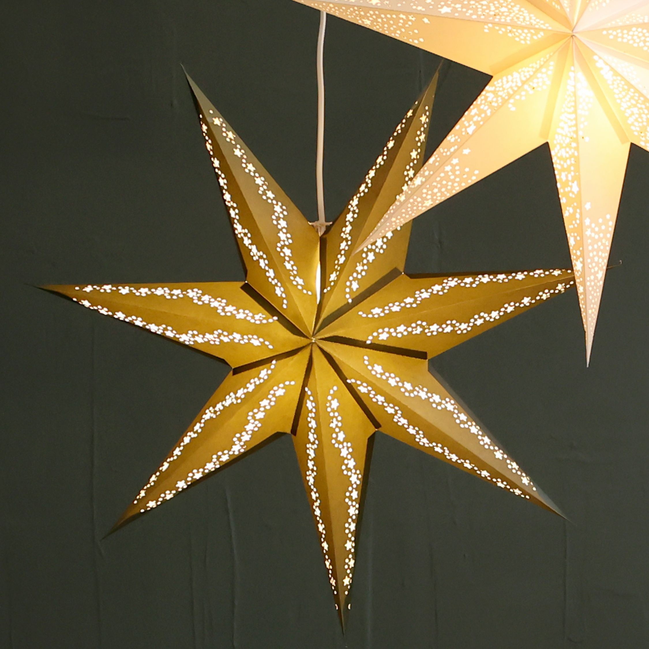 Olivová papírová hvězda Vintage Paper Star - 60 cm Chic Antique Olivová papírová hvězda Vintage Paper Star - 60 cm Chic Antique