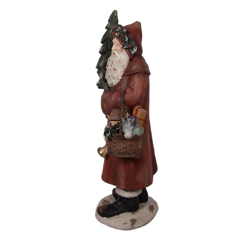 Veliká dekorativní figurka Santa Claus se stromkem - 39*30*93 cm Clayre & Eef Veliká dekorativní figurka Santa Claus se stromkem - 39*30*93 cm Clayre & Eef