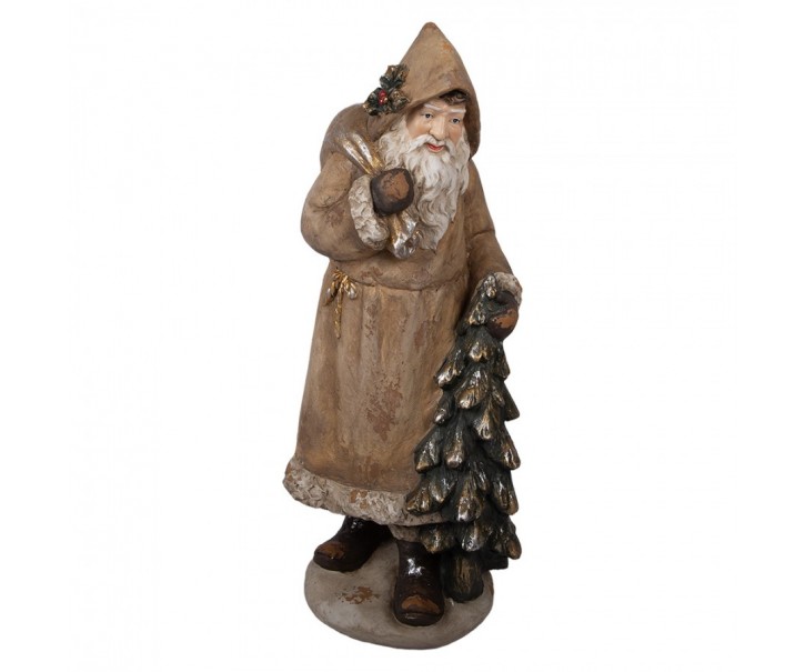 Veliká dekorativní figurka Santa Claus se stromkem - 38*30*90 cm Clayre & Eef