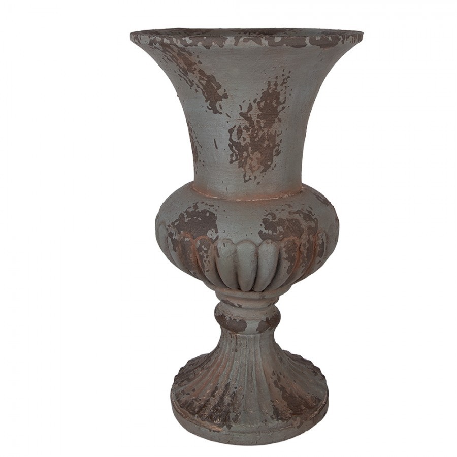 Šedý antik květináč v barokním stylu Baroque - Ø 30*52 cm